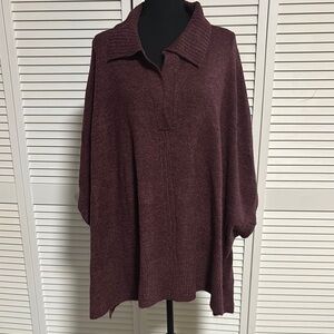 A New Day Burgundy Knit Sweater/Poncho/Top